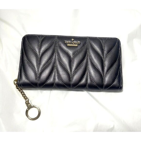 Kate Spade Briar Lane Quilted leather Neda Wallet gunmetal - Picture 1 of 14